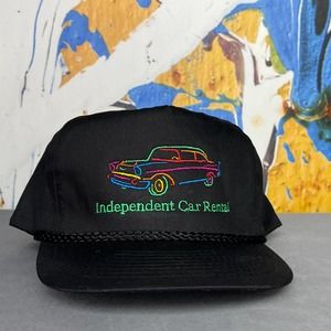 Vintage Independent Car Rental Chevy Bel Air Neon Light Snapback